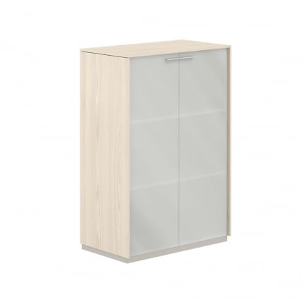 Шкаф средний со стеклом Атлас НЗ-0335.ЙН.ГЛМ Ясень Наварра / Atlas NZ-0335.YN.GLM_0
