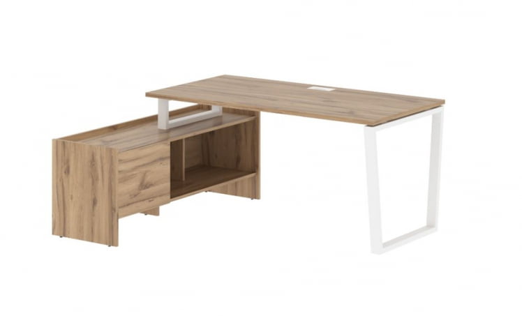 Стол с тумбой ЕДИС ЕВCТ 17814 Дуб Денвер светлый Белый / EDIS EVCT_0