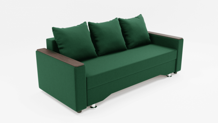 Диван Квадро-2 ПБ (ЗР) Цвет фасада: Зеленый; Тип: Прямой; Материал фасада: Металл/Велюр_0