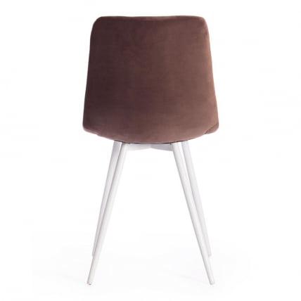 Стул CХИЛЛЙ (мод. 7095-1) / 1 шт. в упаковке ткань/металл, 45кс53х88 см, высота до сиденья 50 см, коричневый баркхат 12/белый / CHILLY (mod. 45x53х88 barkhat_3
