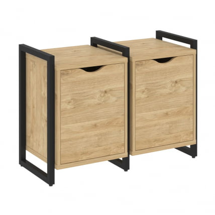 Тумба на регулируемых опорах наборная. Вариант №2 ЛОФТ ВР.Л-ТН-2.О Металл черный Тиквуд светлый / LOFT VR.L-TN-2.O_0