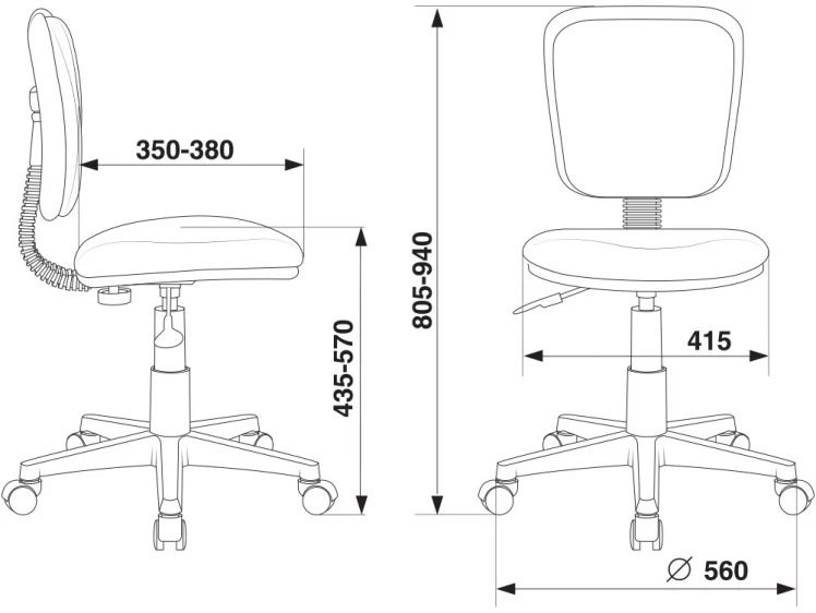 Кресло детское Бюрократ CХ-В204НКС (пластик белый) Голубой 26-24 / CH-W204NX_4