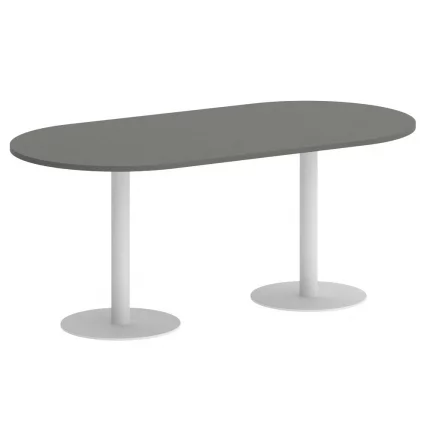 Стол овальный ХОМЕ ОФФИCЕ ВР.СП-5-180.1 Металлик/Белый металл / HOME OFFICE VR.SP-5-180.1_0