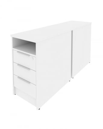 Тумба приставная двойная Метал Сйстем Б.ТП-2 Белый/Серый / Metal System_0