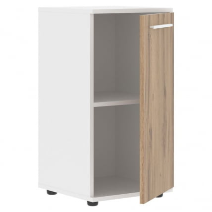 Шкаф колонка с глухой малой дверью ЕДИС ЕЛCС 42.1 Дуб Денвер светлый Белый Белый / EDIS ELCS_1