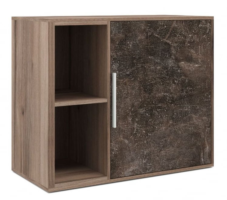 Шкаф низкий с вертикальной нишей Б-ТОНЕ БТН36151242 Вяз Бетон темный / B-TONE BTN36151242_0