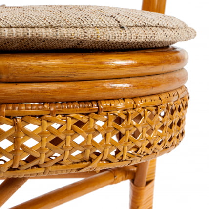 Комплект ПЕЛАНГИ 02/15 ( стол со стеклом + 4 кресла ) [без подушек] ротанг, кресло 65х65х77см, стол диаметр 64х61см, Хоней (мед) / PELANGI Honey_6