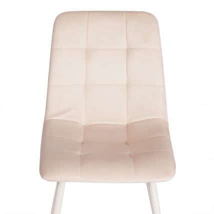 Стул CХИЛЛЙ (мод. 7094-1) вельвет/металл, 44,5х52,5х86 см, беиге (бежевый) ХЛР2 / белый / CHILLY (mod. beige HLR2_5