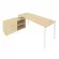 Рабочая станция на П-образном м/к с опорной тумбой левая Metal System БП.РС-СТС-2.5 Л Акация/Белый_242517