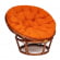 Кресло PAPASAN 23/01 W /с подушкой/ диаметр подушки 122 см, 115х101х104 см, Pecan (орех), ткань Оранжевый, С 23_570737