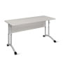 Стол ученический 2-местный регулируемый (рост 5-7) 1200х500 мм ЛДСП Ясень шимо светлый/Металл Серый_3680287