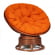 Кресло-качалка PAPASAN/ПАПАСАН w 23/01 B /с подушкой/ 115х78х104 см, Pecan (орех), ткань Оранжевый, С 23_570753