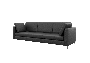 Диван трехместный Браско BRS-3 Nappa 999/Металл Черный 2450*800*840_3694137
