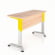 Парта двухместная Де Гласси Н (рост 3-5)  ЛДСП Дуб Сантана/ Металл Серый+Желтый_3674375